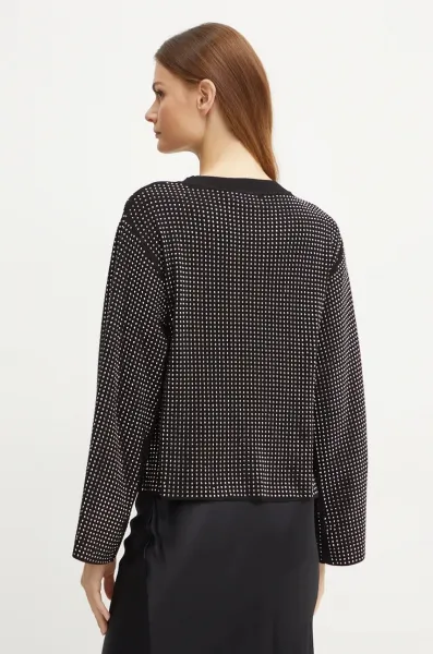 Sveter Karl Lagerfeld Rhinestone Fashion Sweater Black