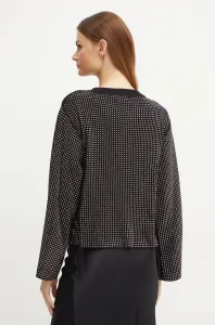 Sveter Karl Lagerfeld Rhinestone Fashion Sweater Black