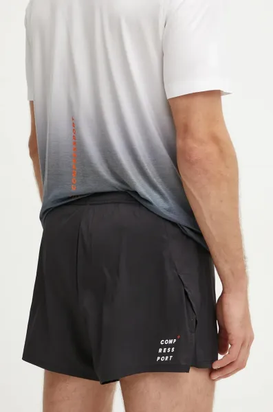 Compressport RACING SPLIT SHORT Pánske bežecké šortky, čierna, veľkosť