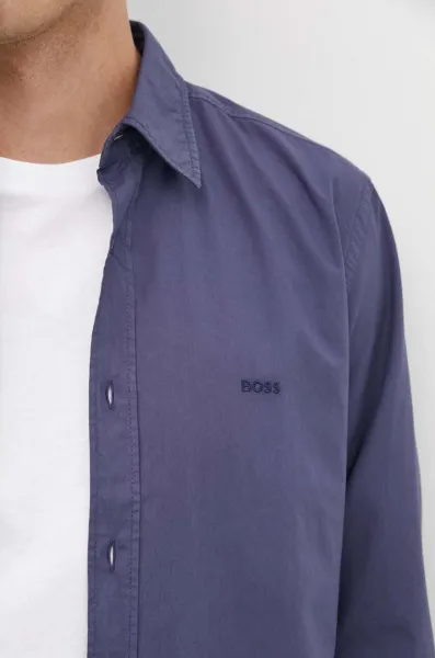 Bavlnená košeľa Boss Orange pánska, tmavomodrá farba, regular, s klasickým golierom, 50518304