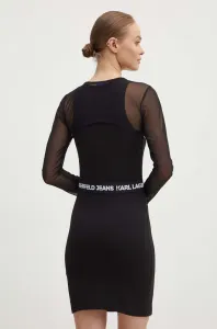 Šaty Karl Lagerfeld Jeans Klj Fitted Mesh Mini Dress Black