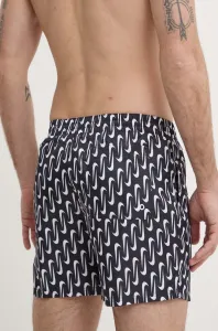Plavkové šortky Nike Swoosh Link čierna farba