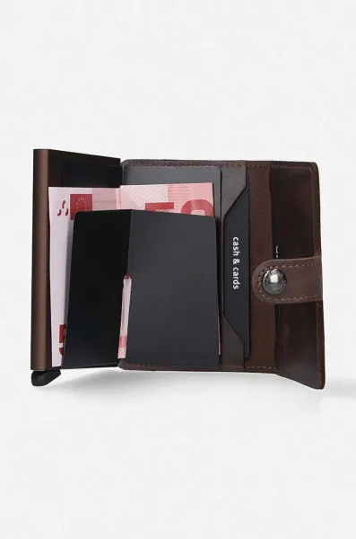 Peňaženka Secrid bordová farba,   Miniwallet Vintage MV-Chocolate