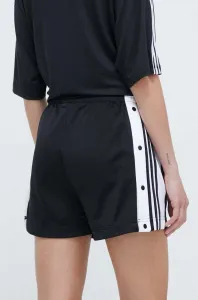 Šortky adidas Originals Adibreak dámske, čierna farba, s nášivkou, vysoký pás, IU2518