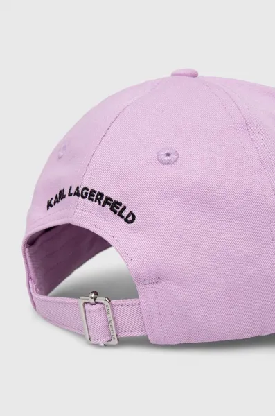 Bavlnená šiltovka Karl Lagerfeld fialová farba, s nášivkou