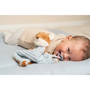 Little Dutch Forest Friends Cuddle Cloth maznajúca dečka so sponou 0 m+ Blue 1 ks