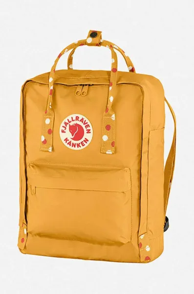 Ruksak Fjallraven Kanken F23510.160.916-160, žltá farba, veľký, s nášivkou