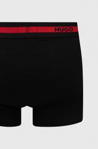 Boxerky HUGO 3-pak pánske, čierna farba, 50492375