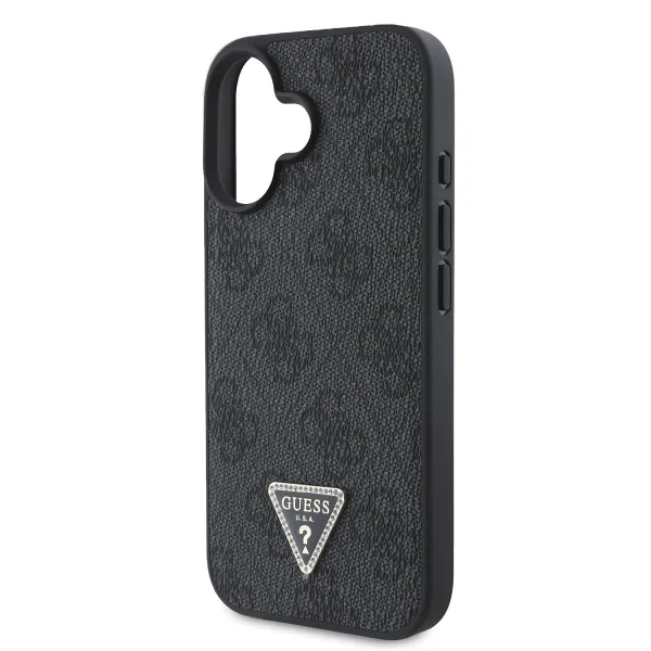 GUESS 4G STRASS SET Ochranný kryt + remienok pre Apple iPhone 16 čierny