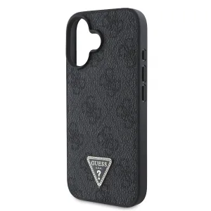 GUESS 4G STRASS SET Ochranný kryt + remienok pre Apple iPhone 16 čierny