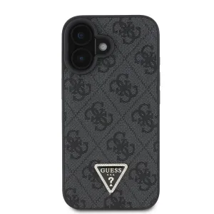 GUESS 4G STRASS SET Ochranný kryt + remienok pre Apple iPhone 16 čierny