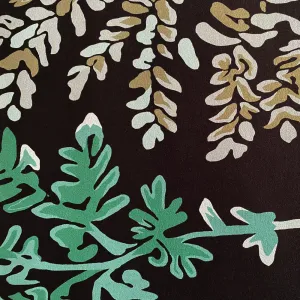 Kúpeľňová predložka, čierna/vzor listy, 80x150, VIMAL TYP 2