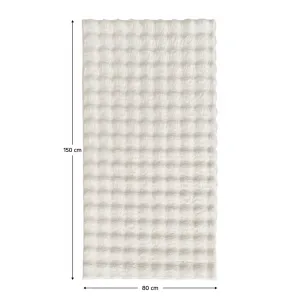 Koberec, biela/bubble vzor, 80x150, MAKON