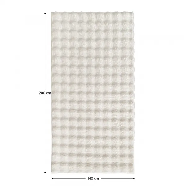 Koberec, biela/bubble vzor, 140x200, MAKON
