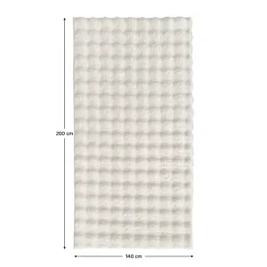 Koberec, biela/bubble vzor, 140x200, MAKON
