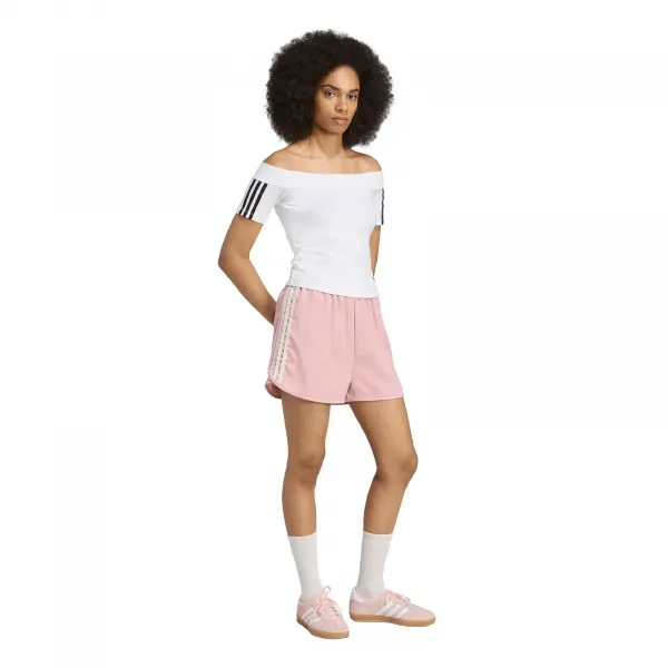 adidas Ruffle 3-Stripes Satin Shorts W "Wonder Mauve" (KC8818)
