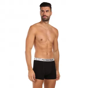 2PACK pánske boxerky Pietro Filipi čierné Metalic silver (2PBMS2) M, trenky