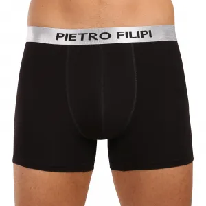 2PACK pánske boxerky Pietro Filipi čierné Metalic silver (2PBMS2) M, trenky