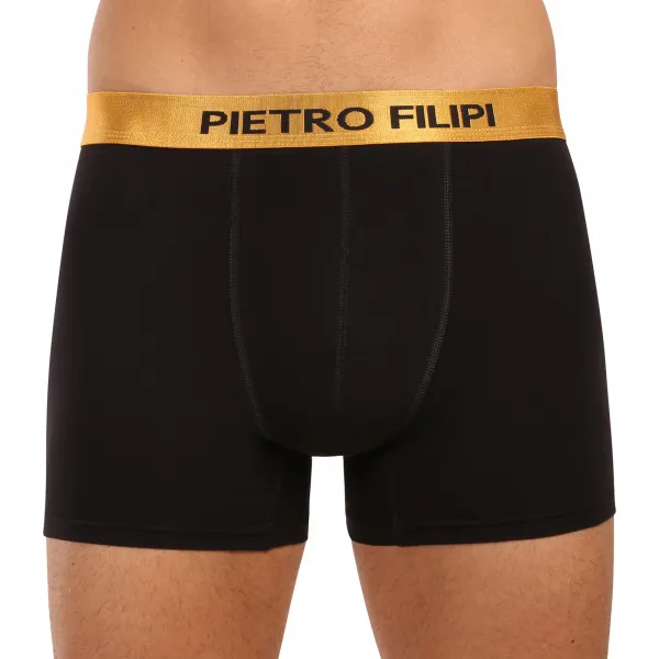 2PACK pánske boxerky Pietro Filipi čierné Metalic mix (2PBMS3) M, trenky