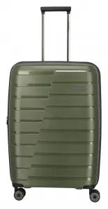 Stredný škrupinový kufor na kolieskach Travelite Air Base M Olive