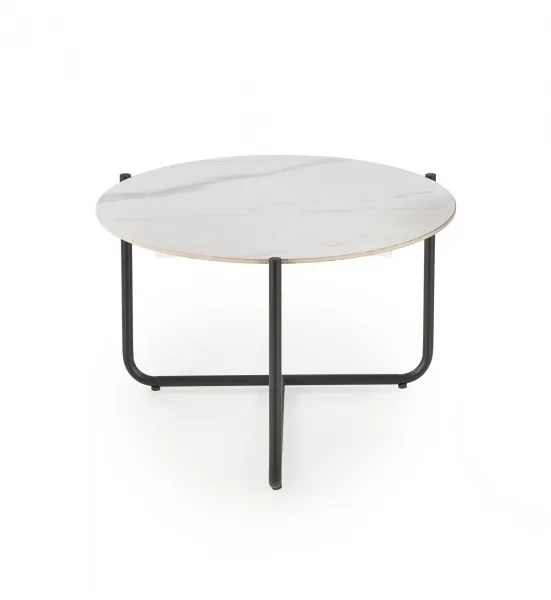 HALMAR Konferenční stolek Acuna 60 cm bílý mramor/černý