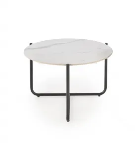HALMAR Konferenční stolek Acuna 60 cm bílý mramor/černý