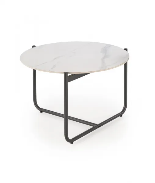 HALMAR Konferenční stolek Acuna 60 cm bílý mramor/černý