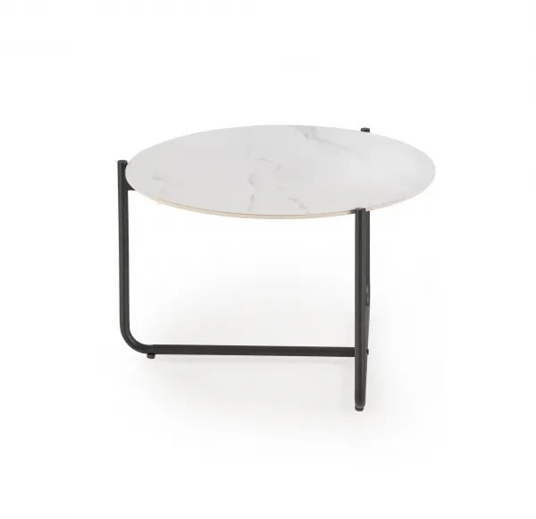 HALMAR Konferenční stolek Acuna 60 cm bílý mramor/černý