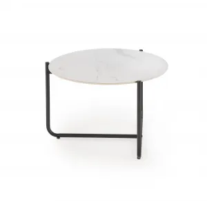 HALMAR Konferenční stolek Acuna 60 cm bílý mramor/černý