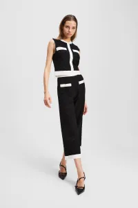 Sveter Karl Lagerfeld Contrast Sleeveless Knit Top Black