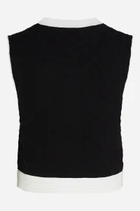 Sveter Karl Lagerfeld Contrast Sleeveless Knit Top Black