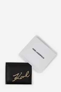 Kožená peňaženka Karl Lagerfeld čierna farba, A3W32019