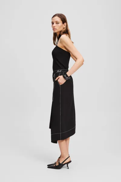 Sukňa Karl Lagerfeld Contrast Stitch Skirt Black