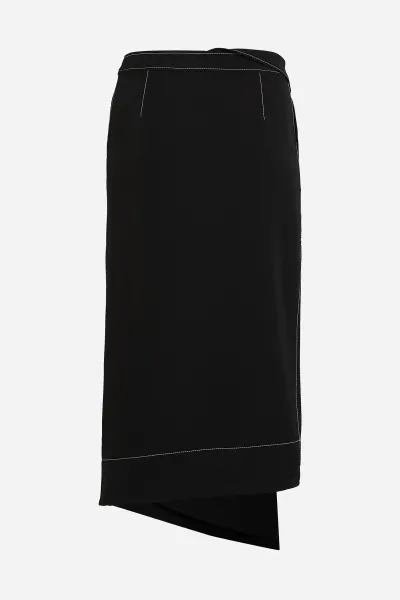 Sukňa Karl Lagerfeld Contrast Stitch Skirt Black