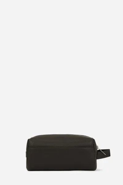 Kožená kozmetická taška Karl Lagerfeld K/MONOGRAM čierna farba, A3M32046