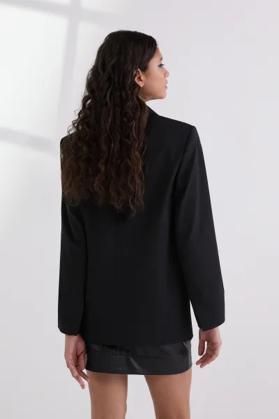 Sako Karl Lagerfeld Fashion Biker Blazer Black