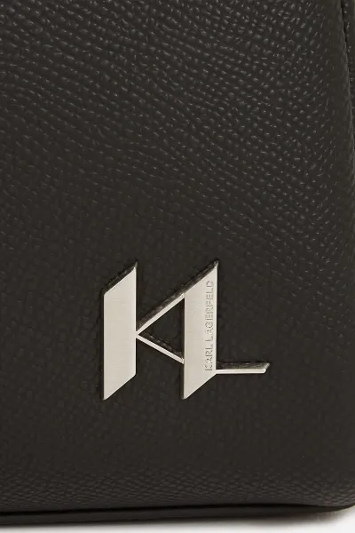 Kožená kozmetická taška Karl Lagerfeld K/MONOGRAM čierna farba, A3M32046