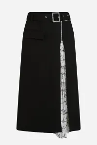 Sukňa Karl Lagerfeld čierna farba, midi, áčkový strih, A3W12017