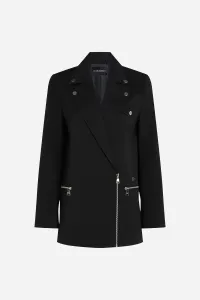 Sako Karl Lagerfeld Fashion Biker Blazer Black