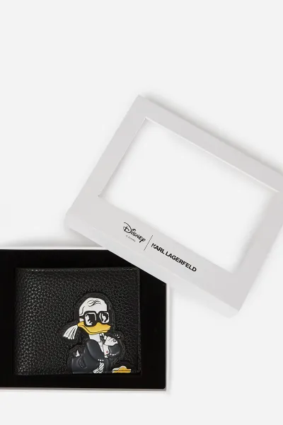 Peňaženka Karl Lagerfeld KL X DISNEY pánska, čierna farba, A3M30274