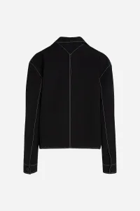 Rifľová bunda Karl Lagerfeld čierna farba, prechodná, A3W14041