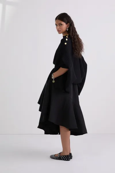 Sukňa Karl Lagerfeld Voluminous Ruffle Skirt Black