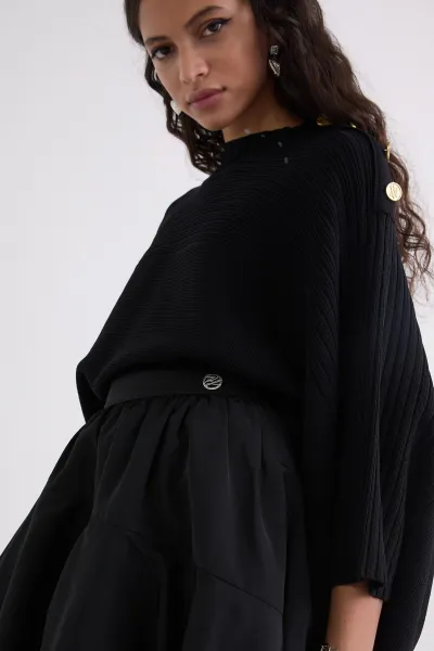 Sukňa Karl Lagerfeld Voluminous Ruffle Skirt Black