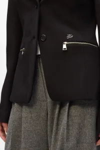 Sako Karl Lagerfeld čierna farba, jednoradové, jednofarebné, A3W14040