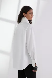 Košeľa Karl Lagerfeld Double Collar Poplin Shirt White