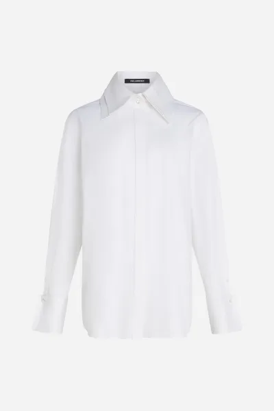 Košeľa Karl Lagerfeld Double Collar Poplin Shirt White