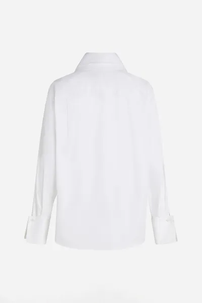 Košeľa Karl Lagerfeld Double Collar Poplin Shirt White