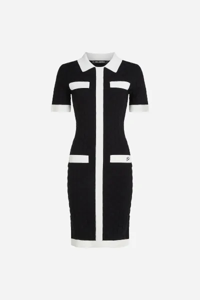 Šaty Karl Lagerfeld čierna farba, mini, priliehavé, A3W13036