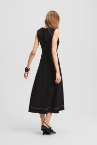 Šaty Karl Lagerfeld Contrast Stitch Dress Black