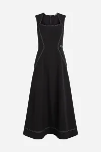 Šaty Karl Lagerfeld Contrast Stitch Dress Black